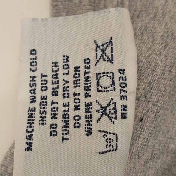 Notre Dame Irish Crop Cut Off Tee Rolled Edge Heather Gray T Shirt Top Made USA - Picture 7 of 8